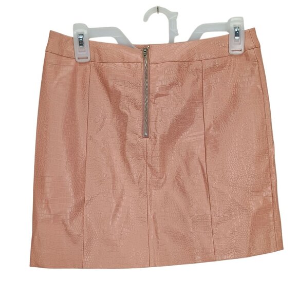 Altard State Womens Crocodile Embossed Faux Leather Mini Skirt Pink Size M - Picture 2 of 8